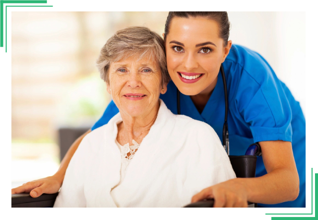 nurse with elderly woman